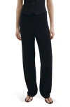 Mango Wide Leg Pants In Black