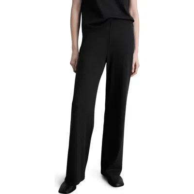 Mango Wide Leg Pants In Dark Heather Grey
