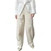 Mango Wide Leg Pants In Ecru