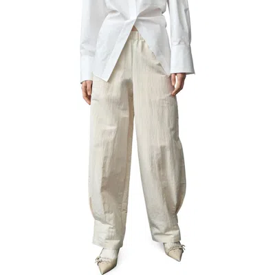 Mango Wide Leg Pants In Ecru