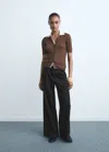 Mango Jean Wideleg Pinces Black Denim - Femme - 38 -  In Black