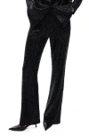 Mango Wide Leg Sequin Pants In Black