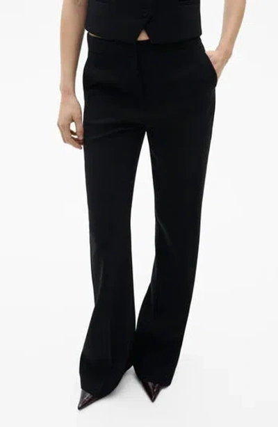 Mango Wide Leg Suit Pants In Black