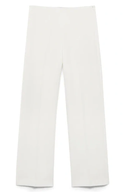 Mango Wide Leg Suit Pants In Off White