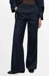 Mango Wide Leg Trouser Jeans In Blue