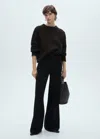 Mango Wide-leg Trousers With Buttons Black
