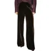 Mango Wide Leg Velvet Pants In Brown