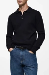 Mango Men's Wool-blend Polo-collar Sweater In Dark Navy
