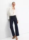 Mango Wide-leg Jeans With Side Buttons In Open Blue