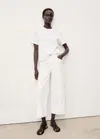 Mango Wideleg Jeans With Turned-up Hem White