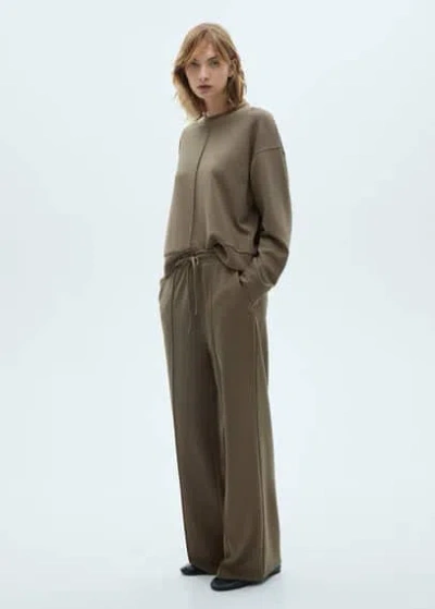 Mango Pantalon Kaki - Femme - Xl -