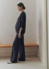 Mango Knitted Wideleg Trousers Charcoal