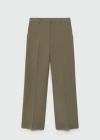 Mango Wideleg Pleated Pants Khaki