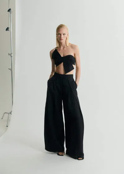 Mango Wideleg Suit Trousers Noir - Femme - 42 -