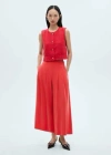 Mango Wideleg Pleated Trousers Coral Red In Corail