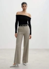 Mango Pantalon Pinces Wideleg In Gris