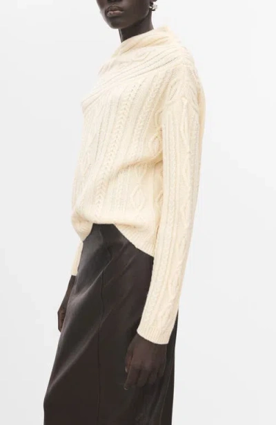 Mango Wolf One-shoulder Sweater In Neutral