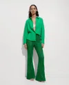 Mango Women's 100% Linen Long Sleeve Shirt In Green Apple