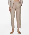 Mango Women's 100% Linen Straight Pants In Light Beige