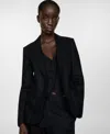 Mango Suit Blazer In Black