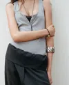 Mango 100% Lyocell Trousers In Gray