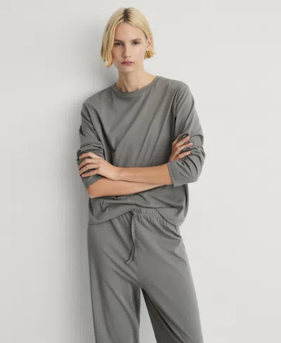 Mango Women's 2-piece Plain Cotton Pajama Set