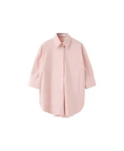 Mango Women's 3/4-sleeve Poplin Shirt In Pastel Pink