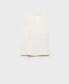 Mango Women's A-line Crew Neck Top In White