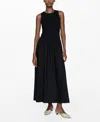 Mango Valvi Mixed Media Maxi Dress In Black