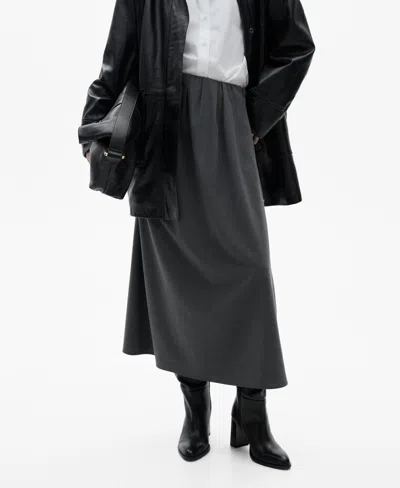 Mango Women's A-line Pleated Midi Skirt In Gray