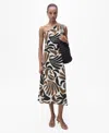Mango Nata One-shoulder Midi Dress In Brown