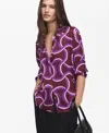 Mango Abstract Print Button-up Shirt In Purple