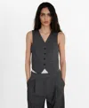 Mango Gilet With Adjustable Belt Grey In Gray