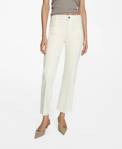 Mango Women's Alex Slim Fit Medium Rise Jeans In Off White