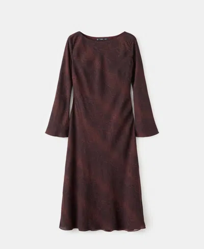 Mango Women's A-line Animal-print Dress In Brown