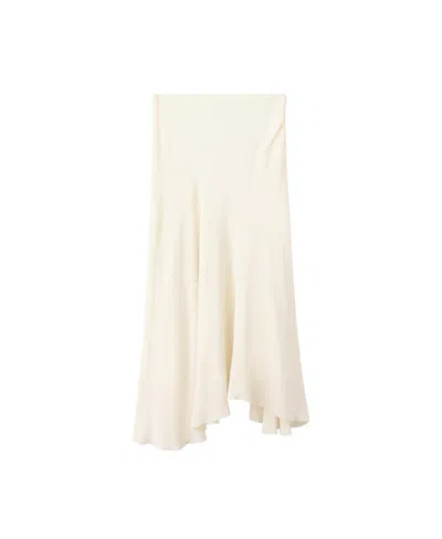 Mango Women's A-line Asymmetrical Midi Skirt In Off White