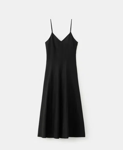 Mango Women's A-line Linen Dress In Black