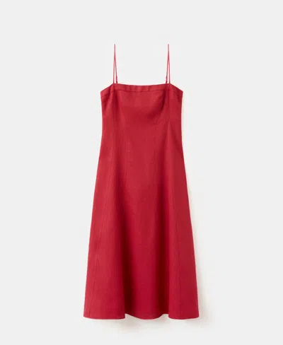 Mango Women's A-line Linen Dress In Red