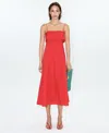 Mango Flared Midi-dress In Red