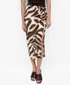 Mango Animal-print Draped Skirt Brown In Brown