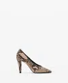 Mango Print Square Toe Pump In Sand