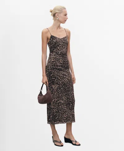 MANGO WOMEN'S ANIMAL-PRINT MIDI DRESS