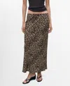 Mango Animal-print Midi-skirt Brown In Brown