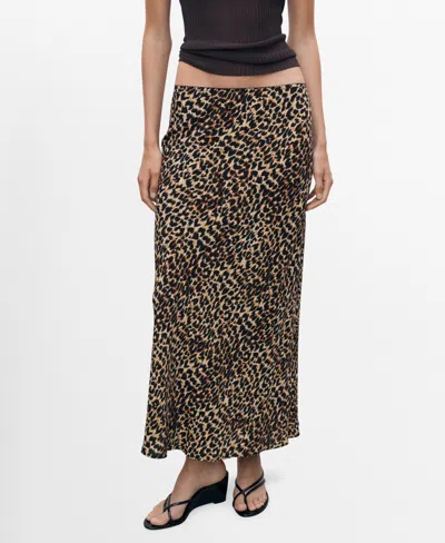 Mango Women's Animal-print Midi-skirt In Brown