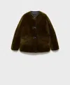 Mango Women's Appliques Coat In Khaki