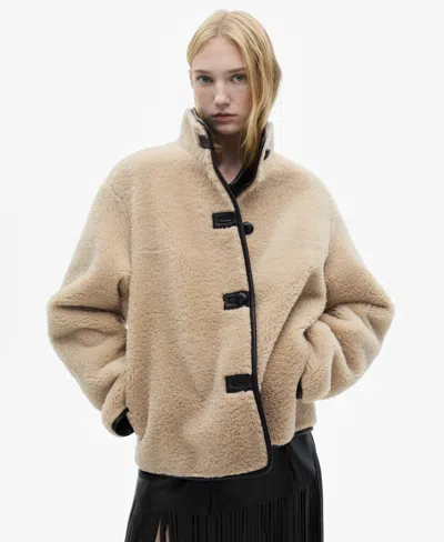 Mango Women's Appliques Detail Jacket In Ecru