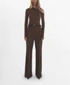Mango Asymmetric Belt Jumpsuit Brown In Brown