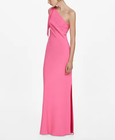 Mango Women's Asymmetric Bow Dress In Pink