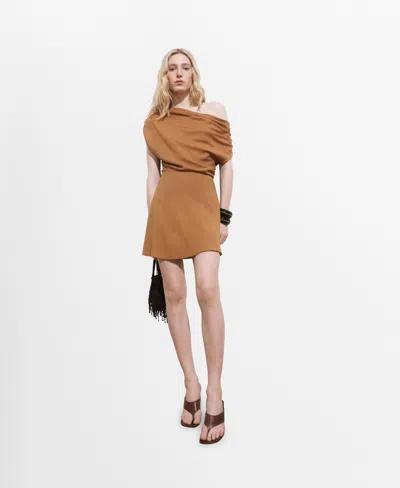 MANGO WOMEN'S ASYMMETRIC DRAPED GOWN