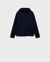 Mango Women's Asymmetric Neck Knitted Sweater In Dark Navy